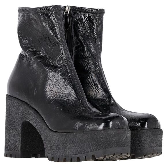 Miu Miu Stretch Platform Boots in Black Naplak Leather - Picture 4 of 6